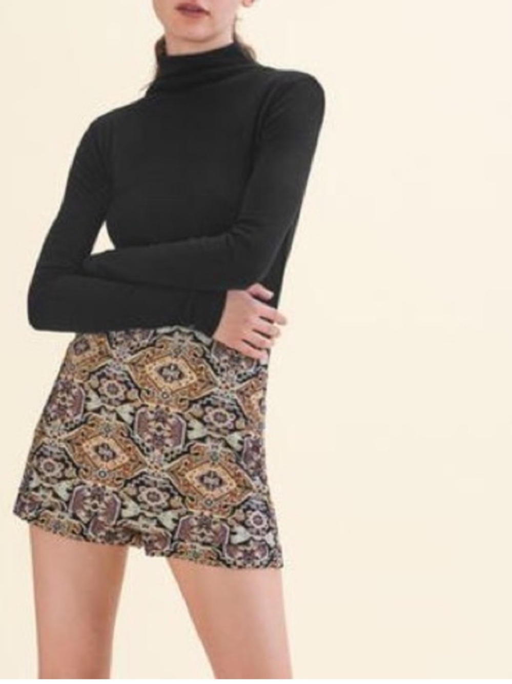 MAJE Ilio Front-Overlay Jacquard Mini Shorts  new with tag